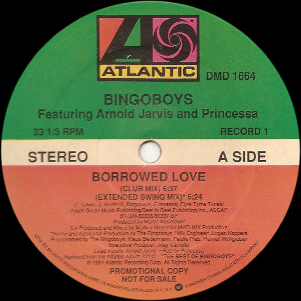 Bingoboys Featuring Arnold Jarvis And Princessa (2) : Borrowed Love (2x12", Promo)
