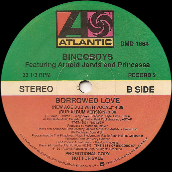 Bingoboys Featuring Arnold Jarvis And Princessa (2) : Borrowed Love (2x12", Promo)