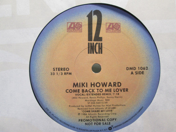Miki Howard : Come Back To Me Lover (12", Promo)