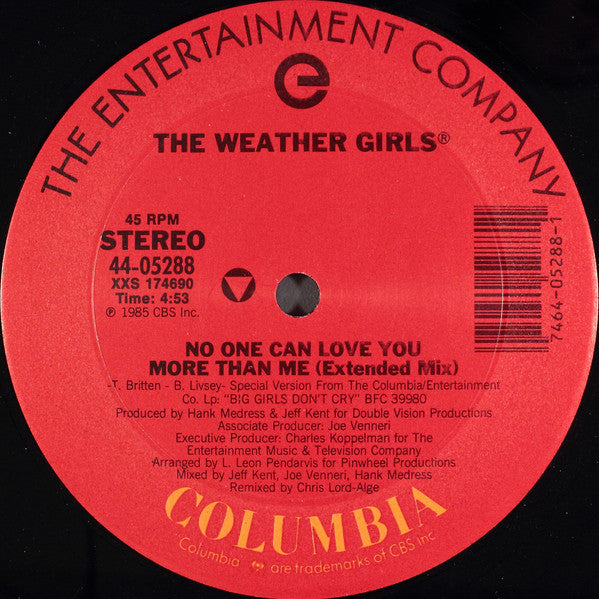 The Weather Girls : No One Can Love You More Than Me (12", Single)