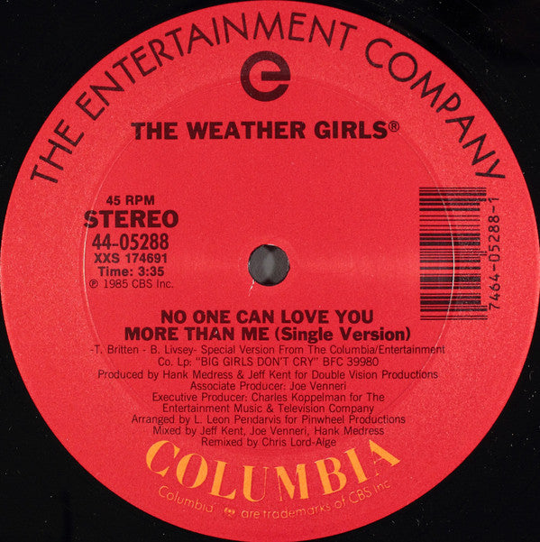 The Weather Girls : No One Can Love You More Than Me (12", Single)