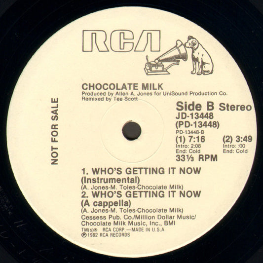 Chocolate Milk (2) : Who's Getting It Now (12", Promo)