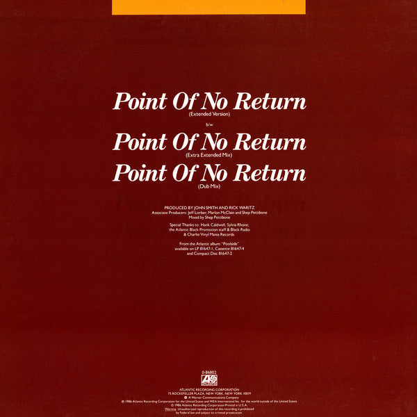 Nu Shooz : Point Of No Return (Extended Version) (12", Spe)