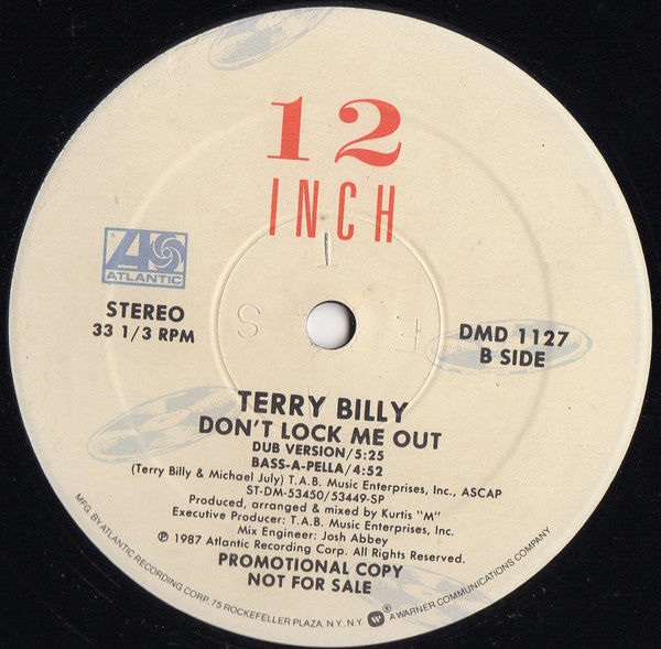 Terry Billy : Don't Lock Me Out (12", Promo)