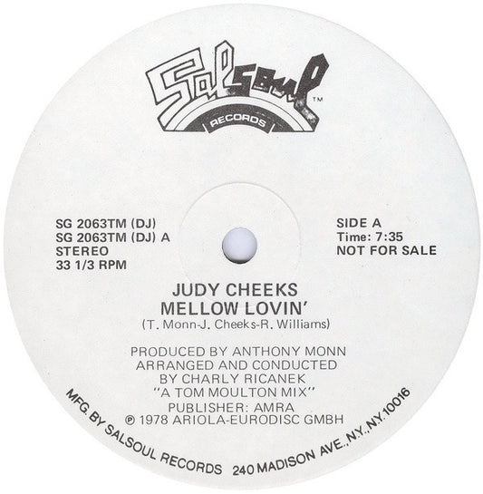 Judy Cheeks : Mellow Lovin' (12", Single, Promo)