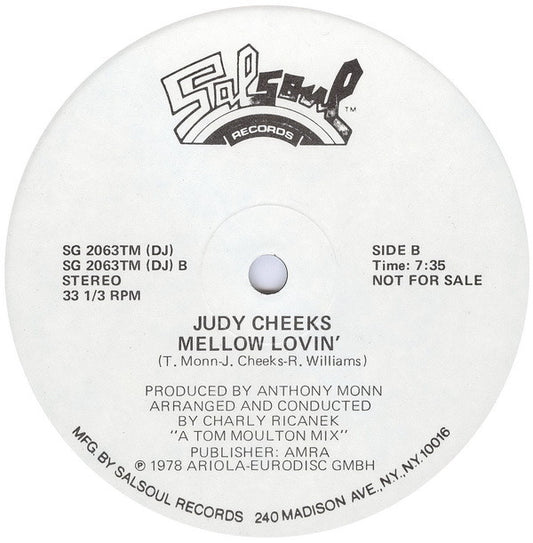 Judy Cheeks : Mellow Lovin' (12", Single, Promo)
