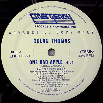 Nolan Thomas : One Bad Apple (12", Promo)