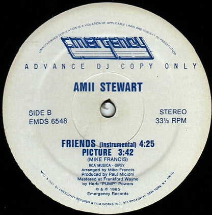 Amii Stewart : Friends (12", Advance, Promo)