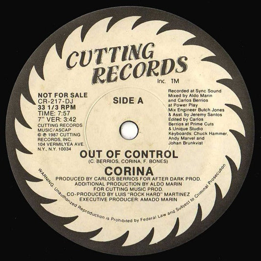 Corina : Out Of Control (12", Promo)
