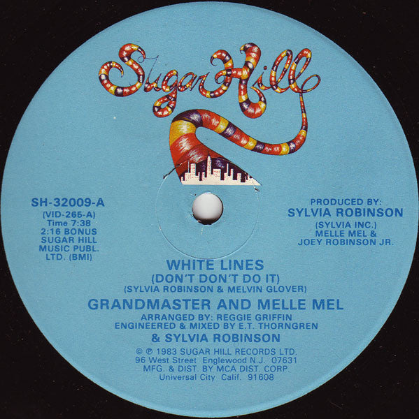 Grandmaster And Melle Mel* : White Lines (Don't Don't Do It) / Melle Mel's Groove (12", RE)