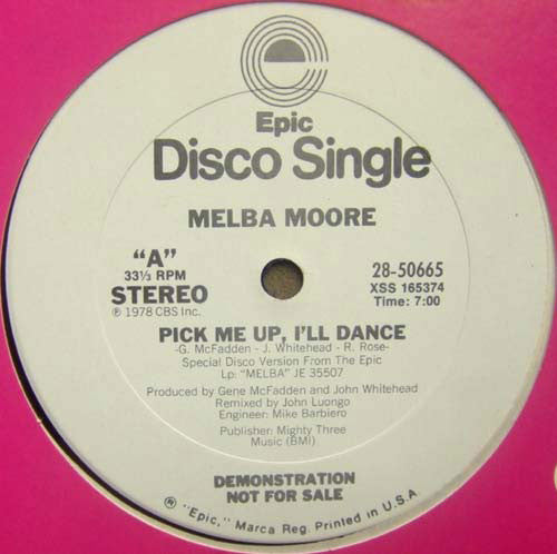 Melba Moore : Pick Me Up, I'll Dance (12", Promo)