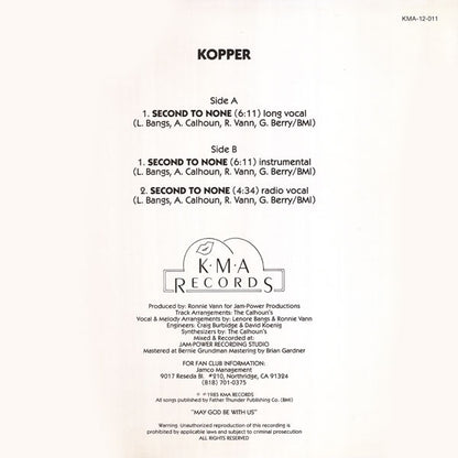 Kopper (2) : Second To None (12")