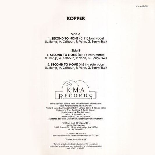 Kopper (2) : Second To None (12")