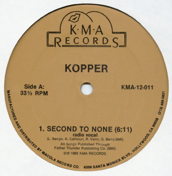 Kopper (2) : Second To None (12")
