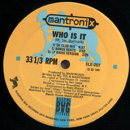 Mantronix : Who Is It? (12", Single)