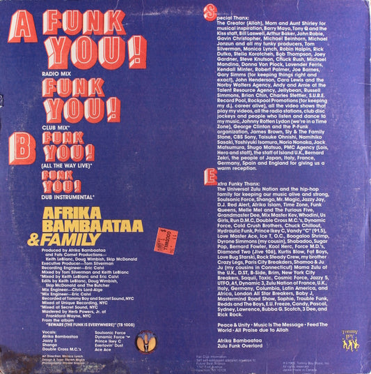 Afrika Bambaataa & Family : Funk You! (12")