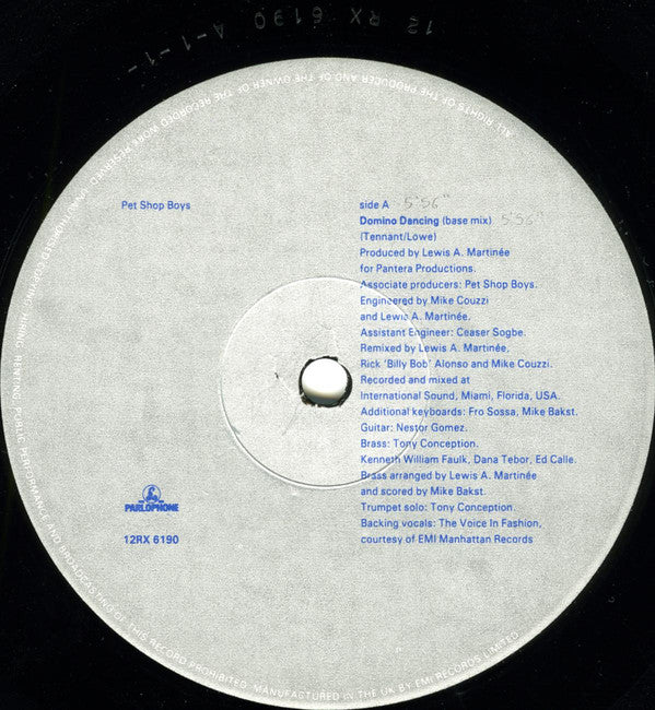 Pet Shop Boys : Domino Dancing (Remix) (12")