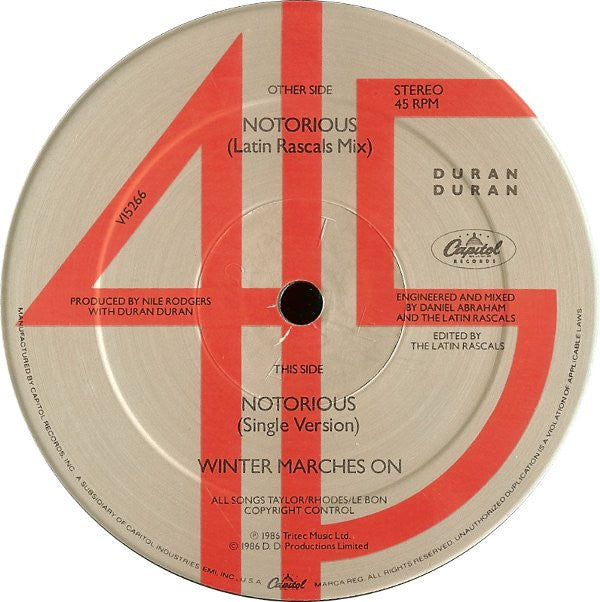 Duran Duran : Notorious (Latin Rascals Mix) (12", Single)