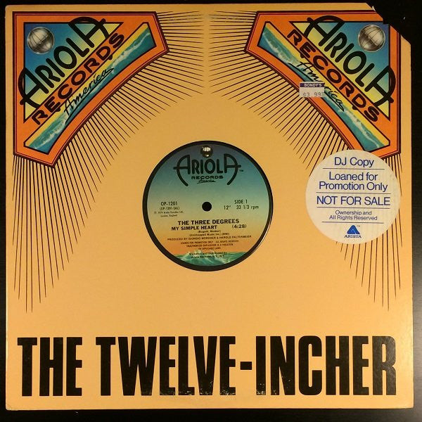 The Three Degrees : My Simple Heart (12", Promo, Ter)