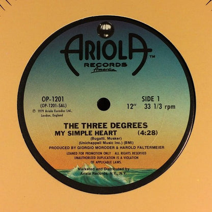 The Three Degrees : My Simple Heart (12", Promo, Ter)