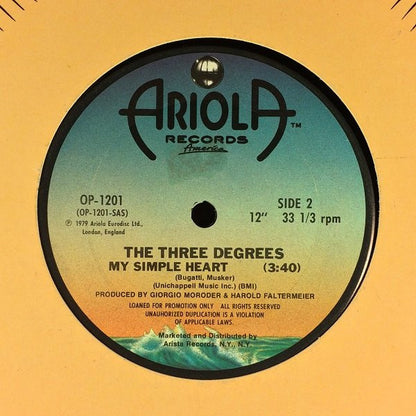 The Three Degrees : My Simple Heart (12", Promo, Ter)