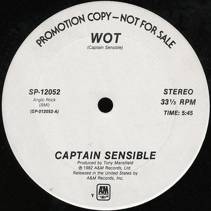 Captain Sensible : Wot / Happy Talk (12", Promo)