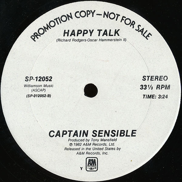 Captain Sensible : Wot / Happy Talk (12", Promo)