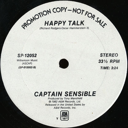 Captain Sensible : Wot / Happy Talk (12", Promo)