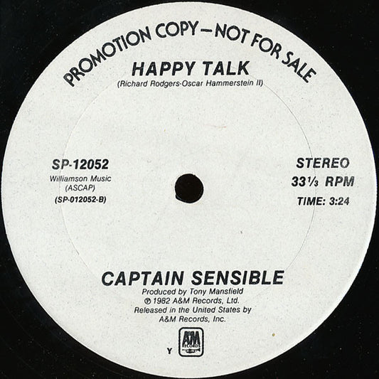 Captain Sensible : Wot / Happy Talk (12", Promo)