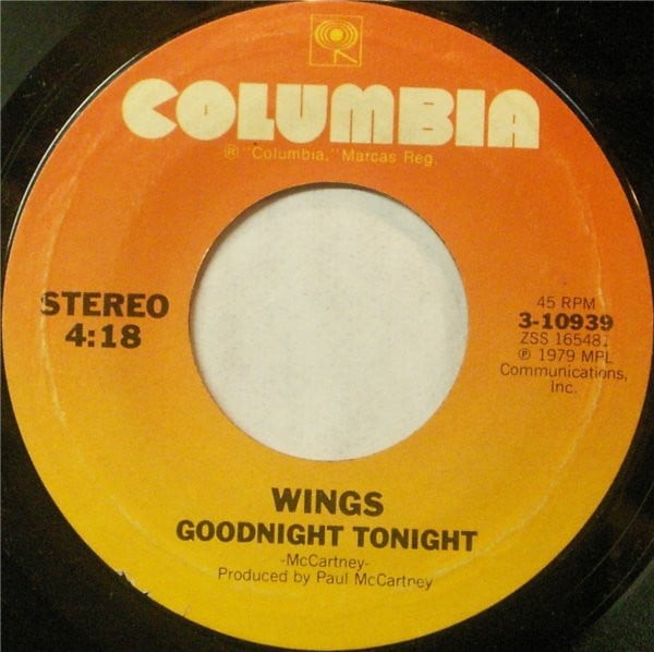 Wings (2) : Goodnight Tonight (7", Styrene, Ter)