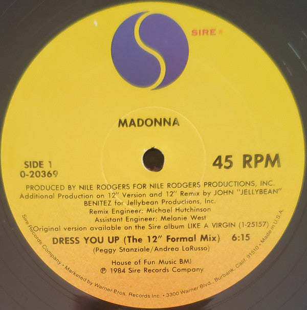 Madonna : Dress You Up (12", Maxi, Sir)