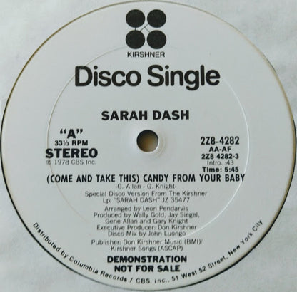 Sarah Dash : (Come And Take This) Candy From Your Baby (12", Single, Promo)