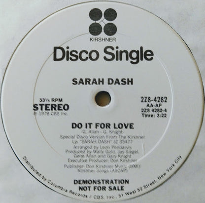 Sarah Dash : (Come And Take This) Candy From Your Baby (12", Single, Promo)