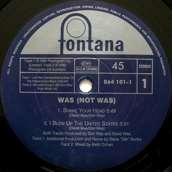 Was (Not Was) : Shake Your Head (12")