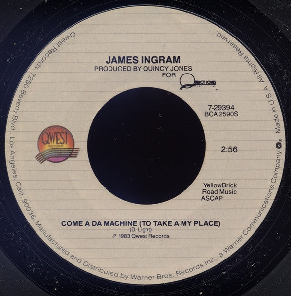 James Ingram : Yah Mo B There (7", Single)