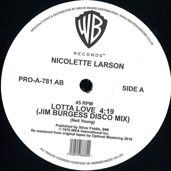Nicolette Larson : Lotta Love (12", Single, RE, RM)