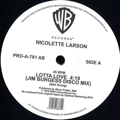 Nicolette Larson : Lotta Love (12", Single, RE, RM)