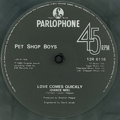 Pet Shop Boys : Love Comes Quickly (12", Single)
