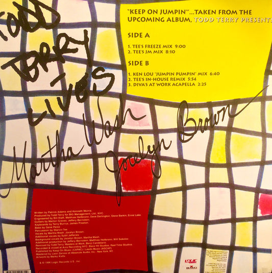 Todd Terry Presents Martha Wash And Jocelyn Brown : Keep On Jumpin' (12")