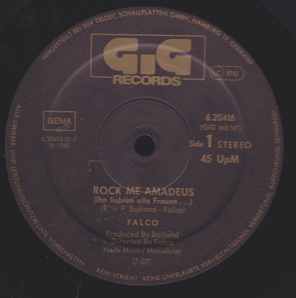 Falco : Rock Me Amadeus (12", Maxi)