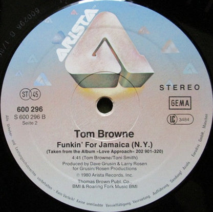 Tom Browne : Thighs High (Grip Your Hips And Move) / Funkin' For Jamaica (N.Y.) (12")