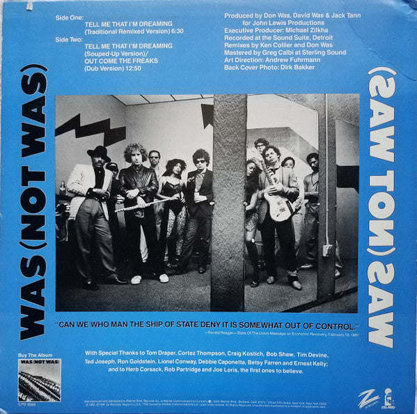 Was (Not Was) : Tell Me That I'm Dreaming / Out Come The Freaks (Dub) (12", Spe)