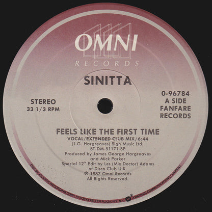 Sinitta : Feels Like The First Time (12")
