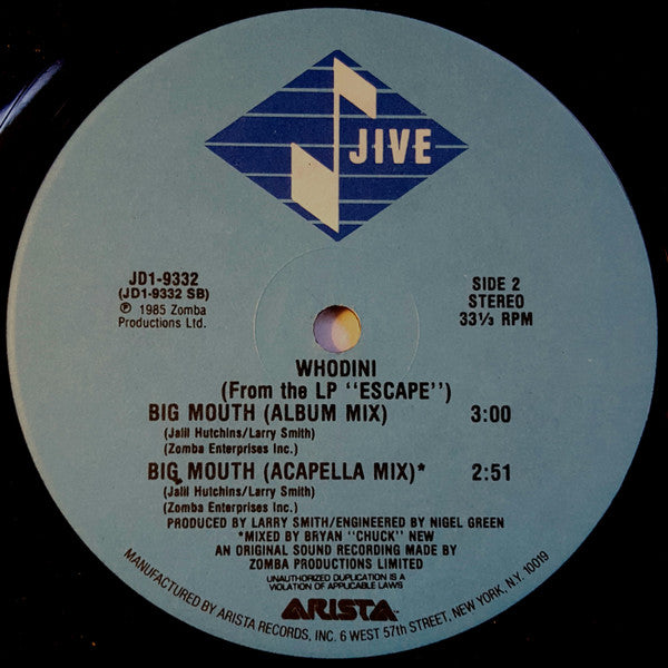 Whodini : Big Mouth (12", Single)