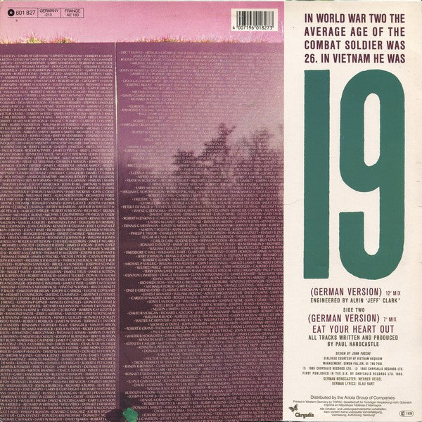 Paul Hardcastle : 19 (German Version) (12", Maxi)