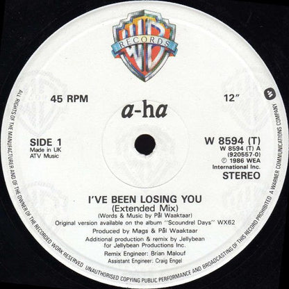 a-ha : I've Been Losing You (Extended Mix) (12", PRS)