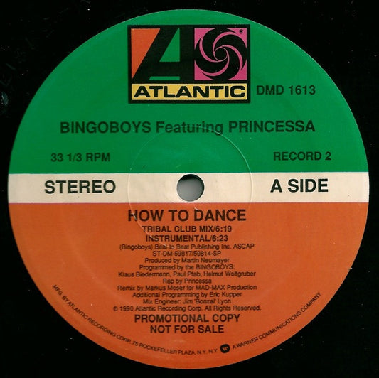 Bingoboys Featuring Princessa (2) : How To Dance (2x12", Promo, Col)