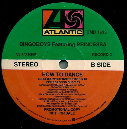 Bingoboys Featuring Princessa (2) : How To Dance (2x12", Promo, Col)