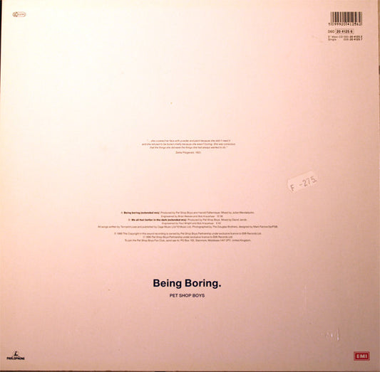 Pet Shop Boys : Being Boring (12", Maxi)