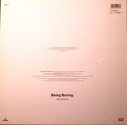 Pet Shop Boys : Being Boring (12", Maxi)
